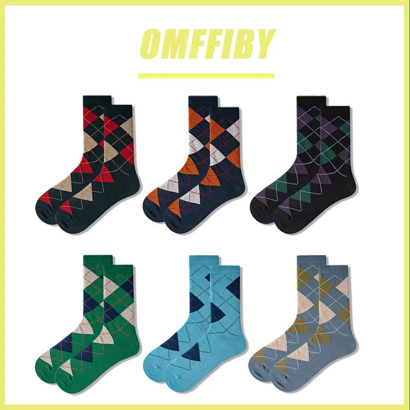 5 Pack Men's Textured Diamond Crew Sock