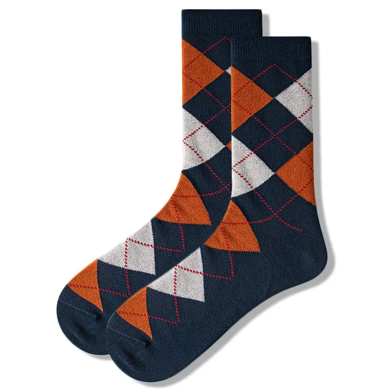 5 Pack Men's Textured Diamond Crew Sock