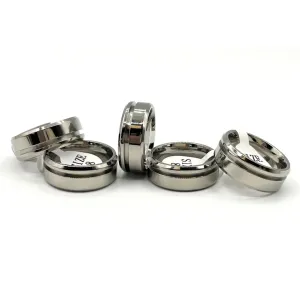 5 Pack - Titanium Ring Blanks Offset Channel