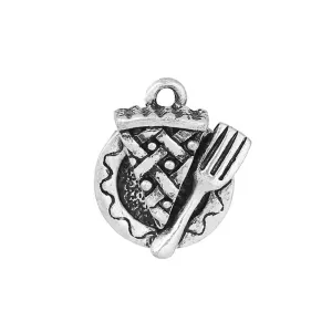 5 Pcs Tibetan Silver CAKE FORK AND DISH 19mm x 17mm Charms Pendants, Lead & Nickel Free Metal Charms Pendants Beads