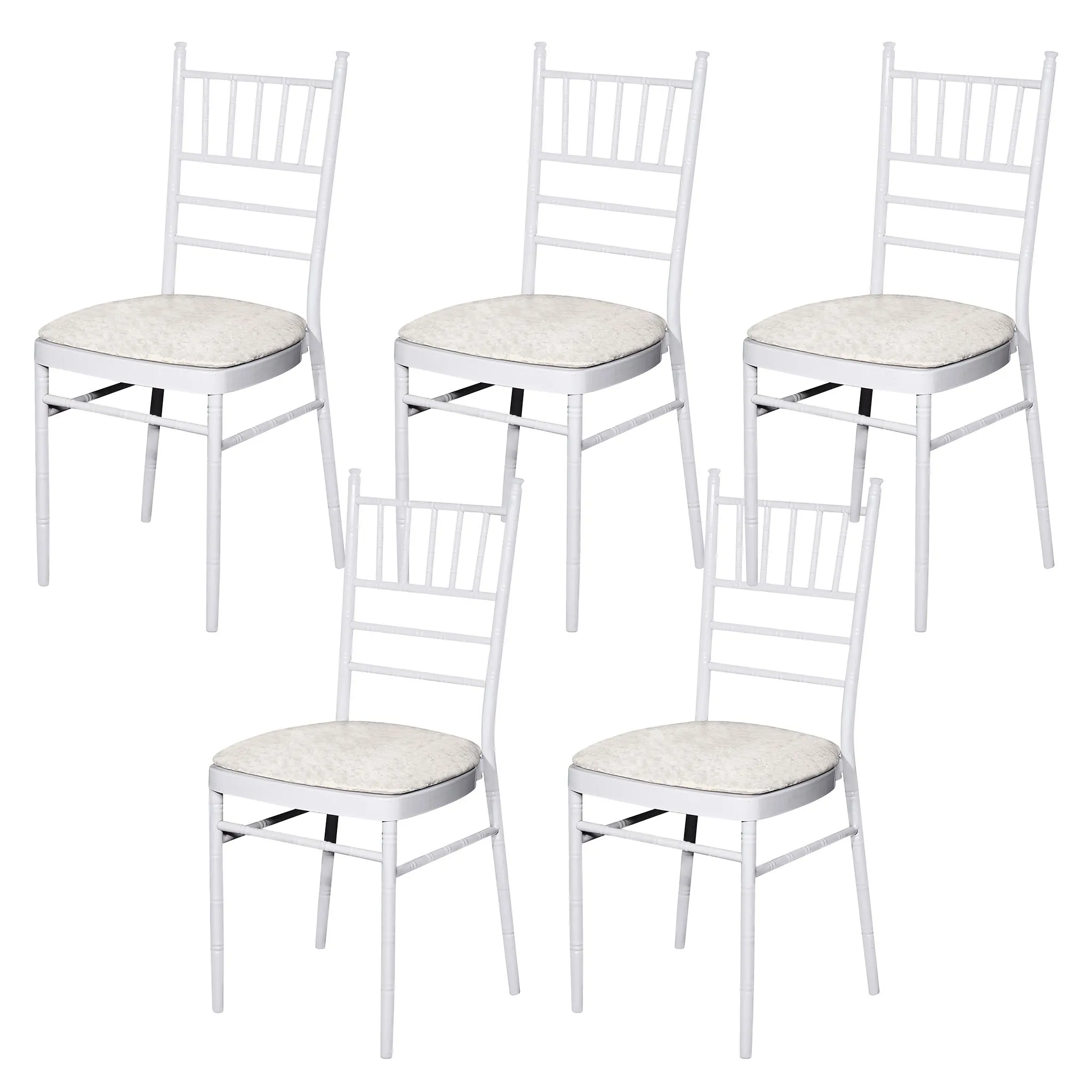 5 pcs/pk Velvet Spandex Chiavari Seat Pad Cover - Ivory