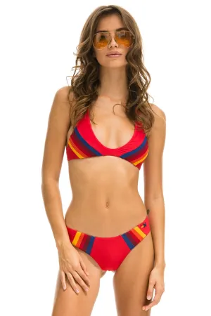 5 STRIPE RACERBACK BIKINI TOP - RED