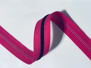 #5 Zipper Tape - 3 yard cut - Hot Pink