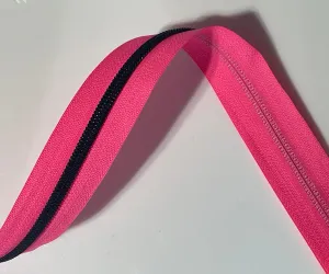 #5 Zipper Tape - 3 yard cut - Neon Pink