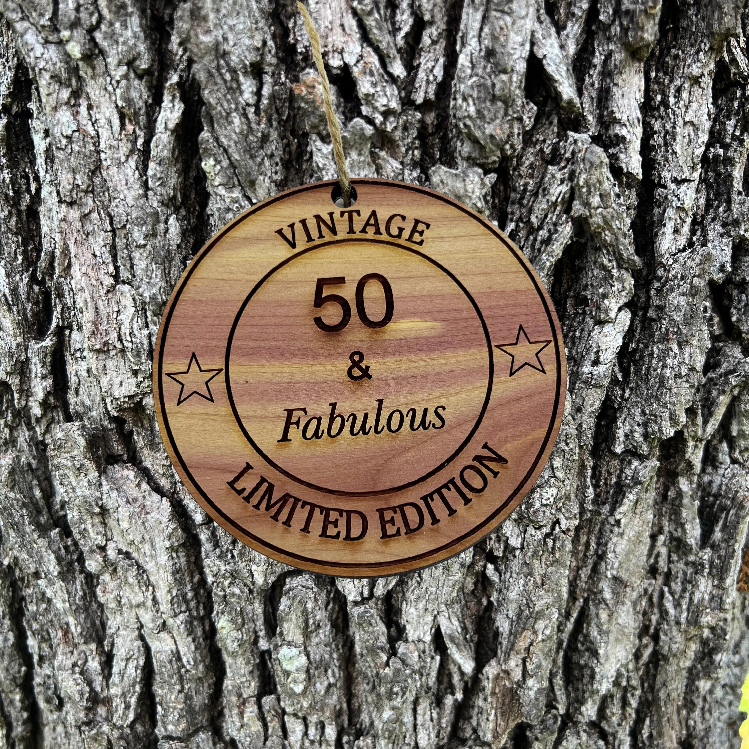 50 and Fabulous - Cedar Ornament