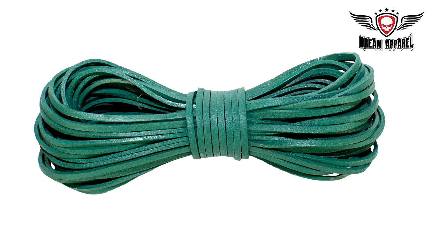 50 FT Leather Laces - Green