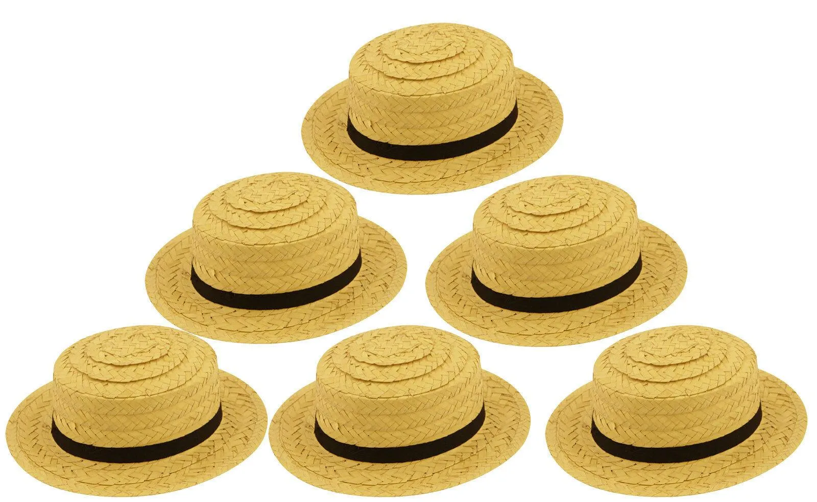 50 X BUDGET STRAW BOATER HAT FANCY DRESS 1920'S ROWING BOAT HAT