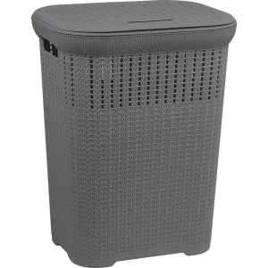 50L Knitted Laundry Hamper Grey