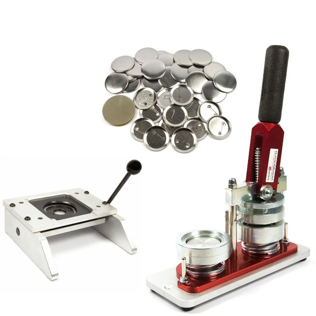 50mm Round G Series Button Pin Badge Machine - Including 100 Free Pin Back Components