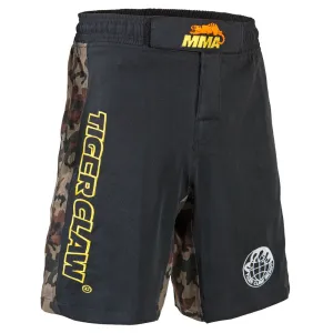 55% OFF - Black Fight Shorts with woodland camo trim