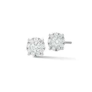 .56ct Round Diamond Cluster Earrings