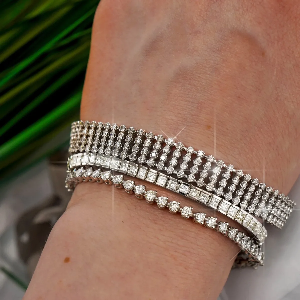 5.70-9.00 CT Round Cut Diamonds - Diamond Bracelet