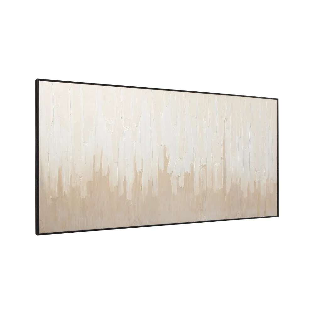 59.06" Abstract Design Canvas Wall Art,Beige and Off White By Casagear Home