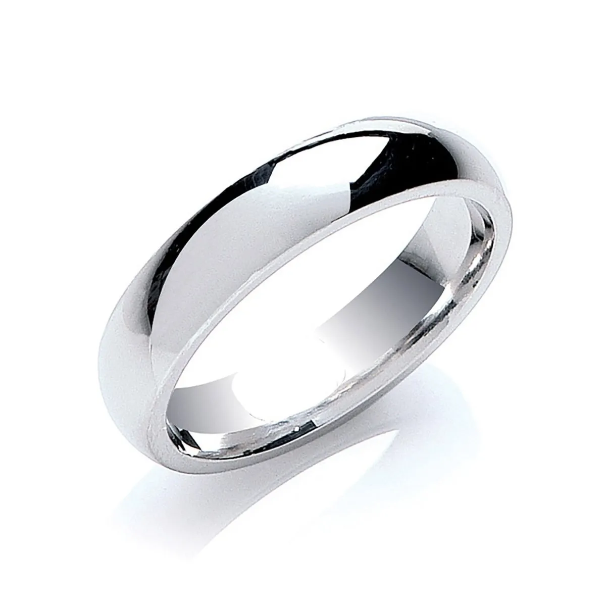 5mm Court Wedding Ring in 9ct White Gold