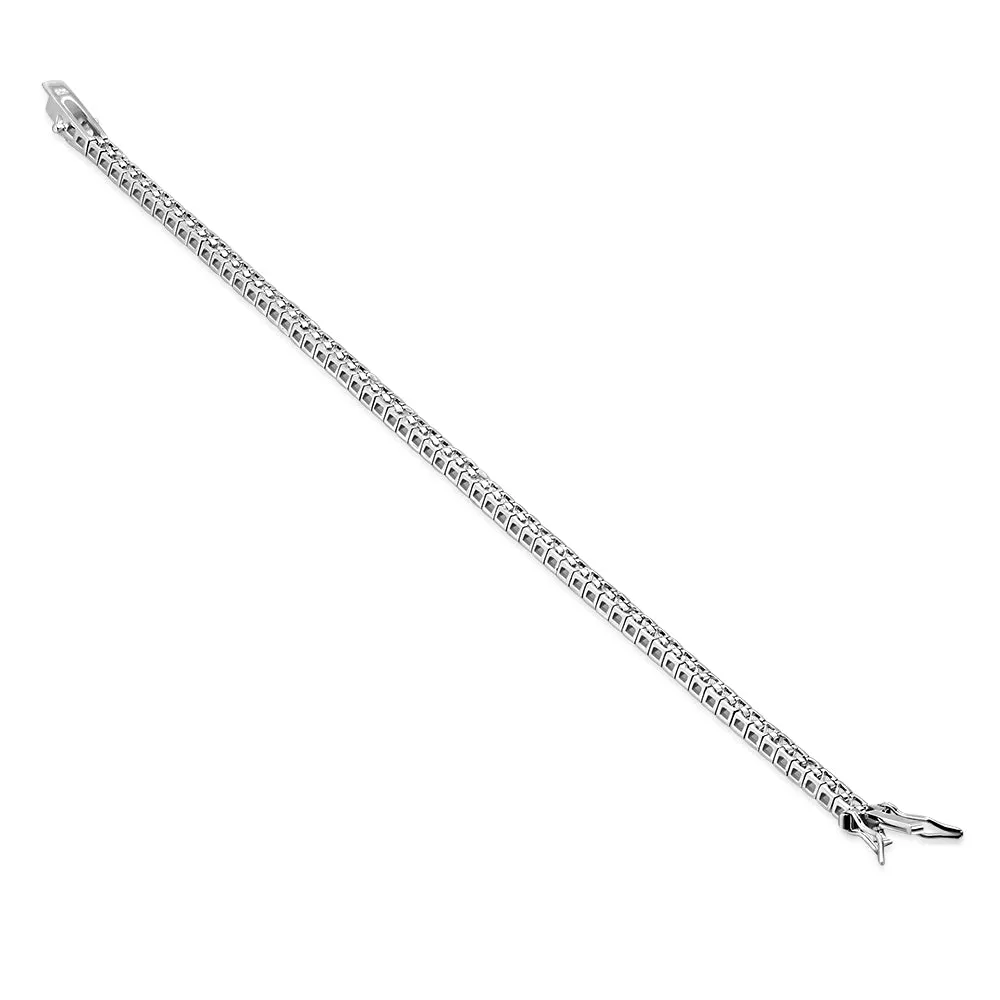 5mm Wide 18cm Long  | White CZ Sterling Silver Tennis Bracelet