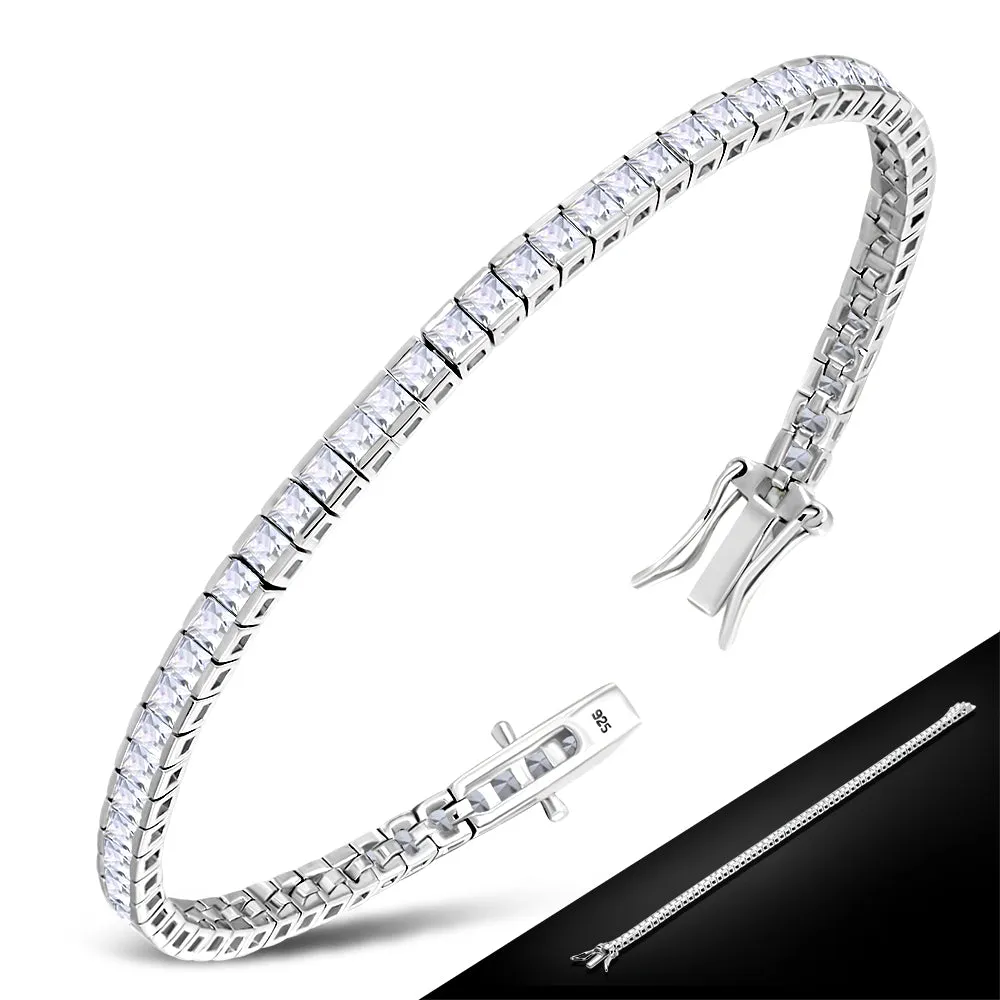 5mm Wide 18cm Long  | White CZ Sterling Silver Tennis Bracelet