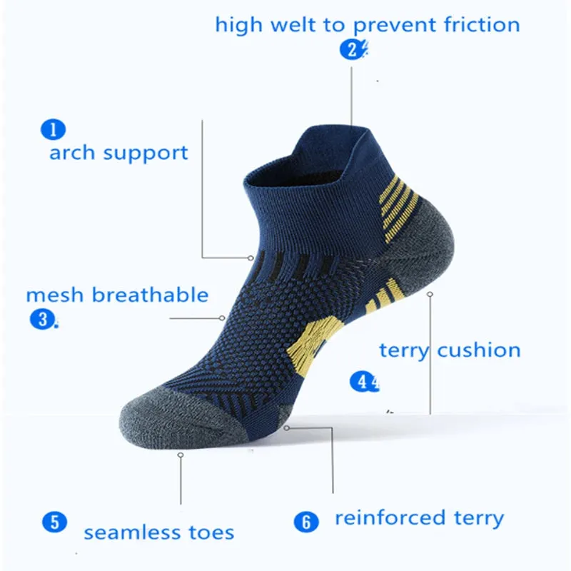 5Pairs Men Ankle Quick Dry Sports Running Socks