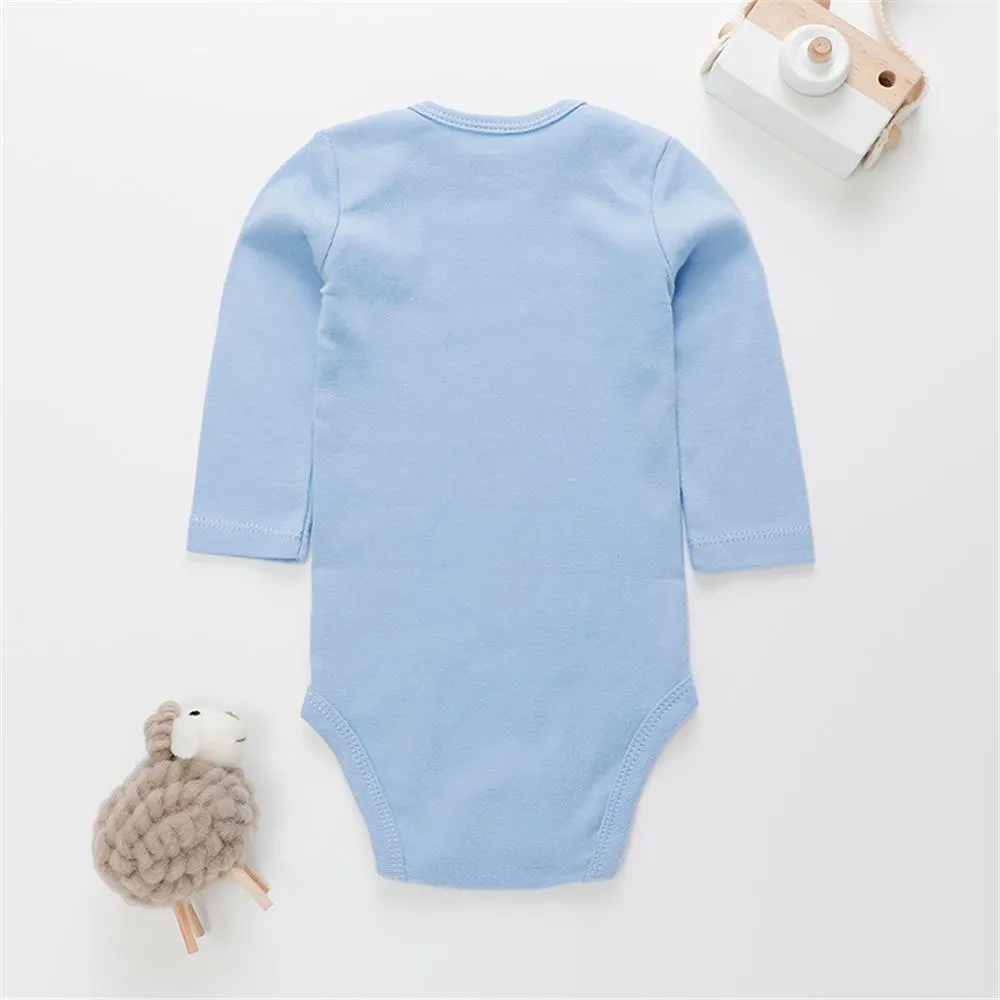 5PCS Baby Unisex Long Sleeve Cartoon Animal Printed Romper Baby Boutique Wholesale