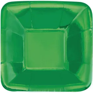 5" Green Square Plates (8ct)