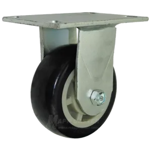 5" x 2" Patriot Polyurethane on Polyolefin Wheel Rigid Caster with 6-1/4" x 4-1/2" Top Plate - 800 Lbs Capacity