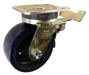 5" x 2" Polyurethane on Iron Wheel AS Swivel Caster with Total Lock Brake - 1250 Lbs Capacity