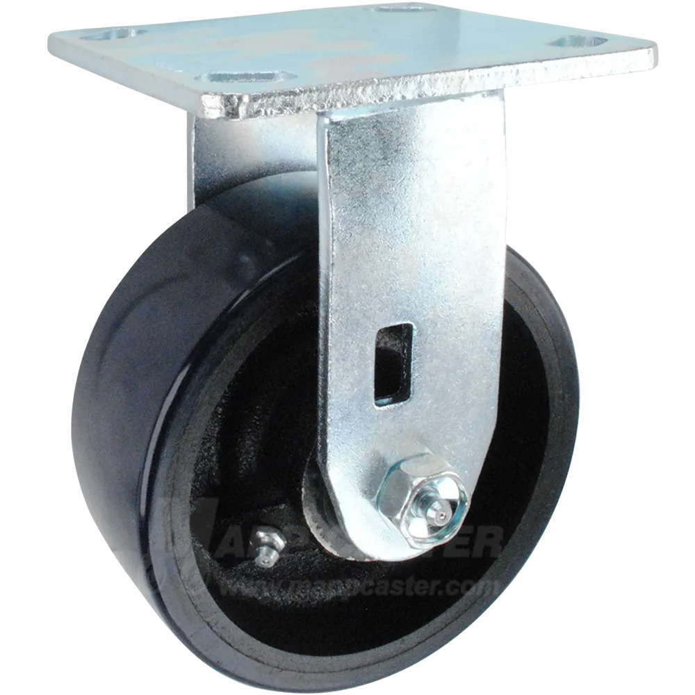 5" x 2" Polyurethane on Iron Wheel Rigid Caster - 1,250 Lbs Capacity