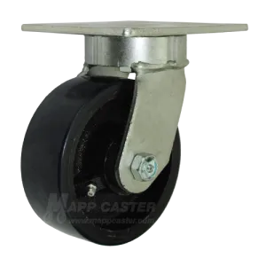 5" x 2" Polyurethane on Iron Wheel Swivel Caster with 5" x 5-1/2" Top Plate - 1,300 Lbs Capacity