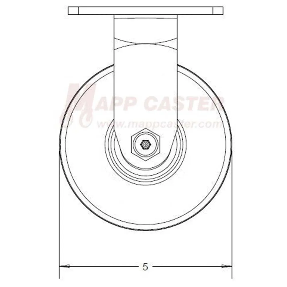 5" x 2" Red Polyurethane on Iron Wheel Caster Dumpster Kit w/ Caster Pads