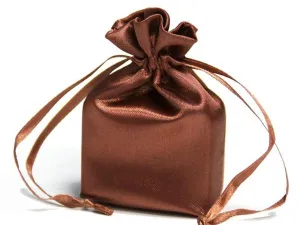 5x7 Chocolate Elegant Satin Bags - 12 pcs