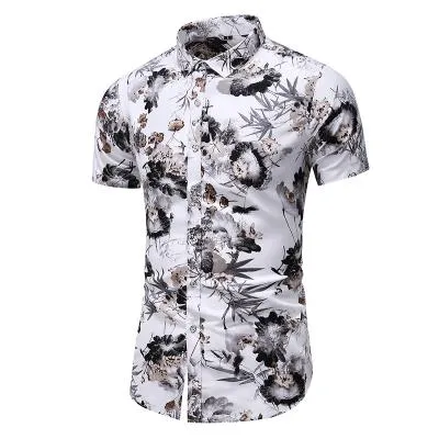 5XL 6XL 7XL Shirt Men Summer New Fashion Personality Printed Short Sleeve Shirts Men 2020 Casual Plus Size Beach Hawaiian Shirt