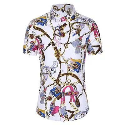 5XL 6XL 7XL Shirt Men Summer New Fashion Personality Printed Short Sleeve Shirts Men 2020 Casual Plus Size Beach Hawaiian Shirt