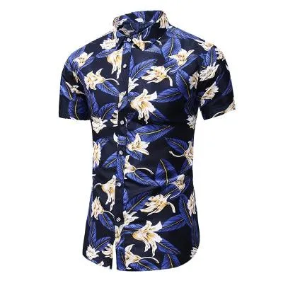 5XL 6XL 7XL Shirt Men Summer New Fashion Personality Printed Short Sleeve Shirts Men 2020 Casual Plus Size Beach Hawaiian Shirt