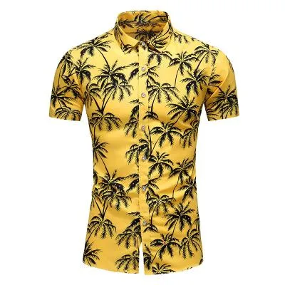 5XL 6XL 7XL Shirt Men Summer New Fashion Personality Printed Short Sleeve Shirts Men 2020 Casual Plus Size Beach Hawaiian Shirt