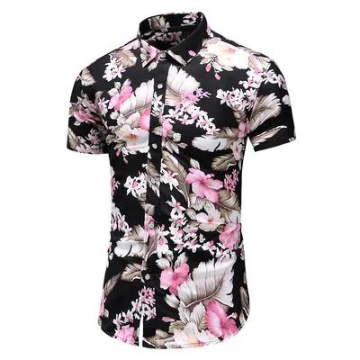 5XL 6XL 7XL Shirt Men Summer New Fashion Personality Printed Short Sleeve Shirts Men 2020 Casual Plus Size Beach Hawaiian Shirt