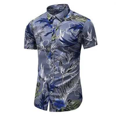 5XL 6XL 7XL Shirt Men Summer New Fashion Personality Printed Short Sleeve Shirts Men 2020 Casual Plus Size Beach Hawaiian Shirt