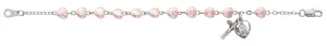 6 1/2" PINK HEART STERLING SILVER BRACELET-BR173M