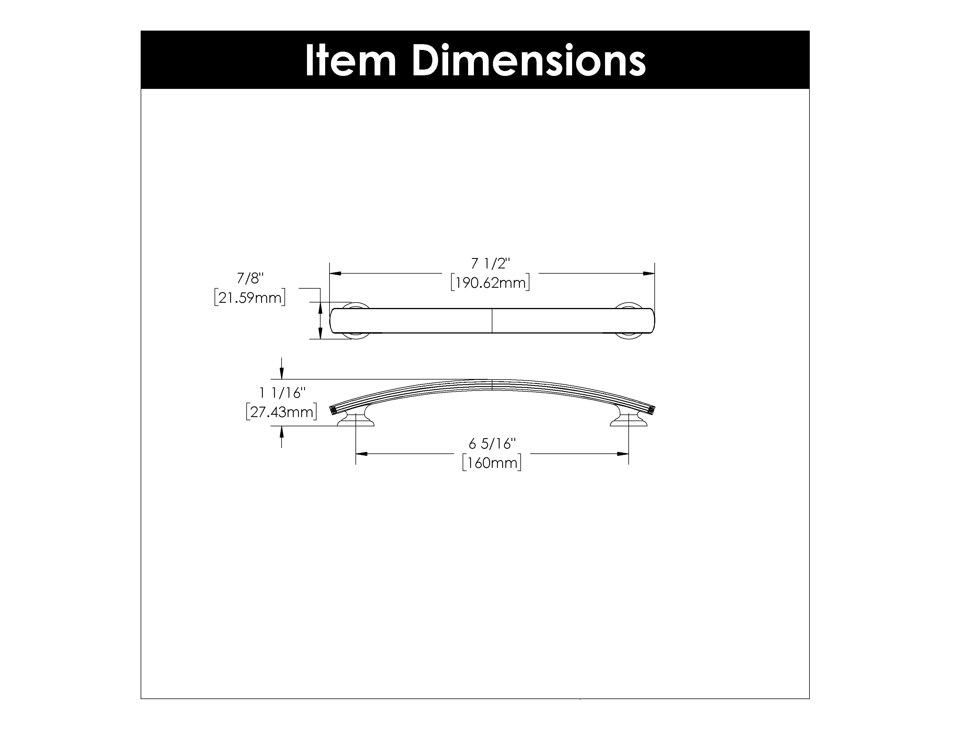 6-5/16 inch (160mm) American Diner Cabinet Pull