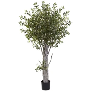 6' Artificial Olive Tree W/3864 Lvs - Low Maintenance, Life-Like & Vibrant Silk Trees For Busy People.