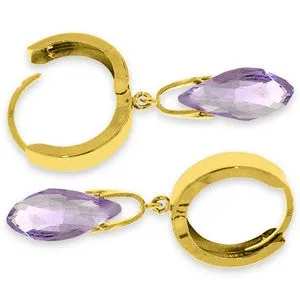 6 Carat 14K Solid Yellow Gold Jordana Amethyst Earrings