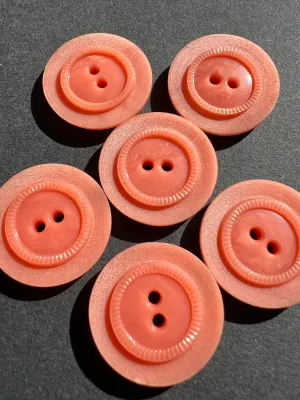 6 Crepe Pink Vintage 2.2cm Buttons