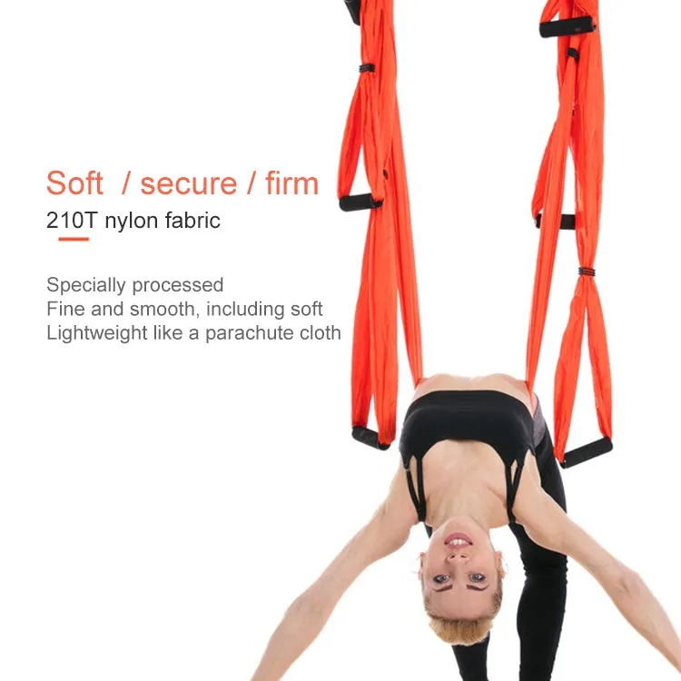 6 Handles Bodybuilding Handstand Inelasticity Aerial Yoga Hammock(Red)