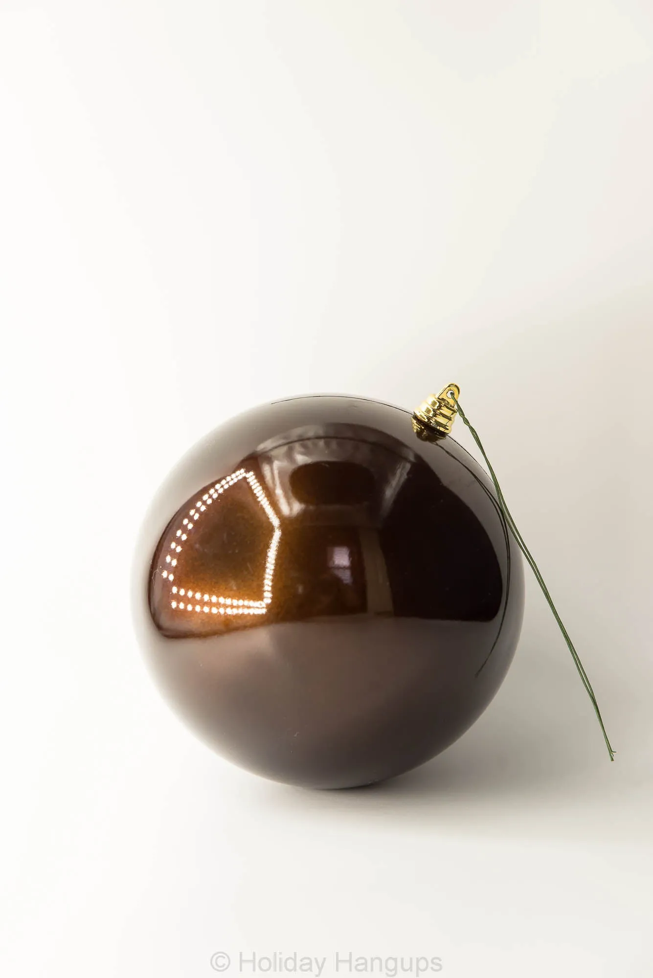 6 Inch Shatterproof Chocolate Candy Apple Finish Designer Ball Ornament, Pre-Wired for Christmas Decorating