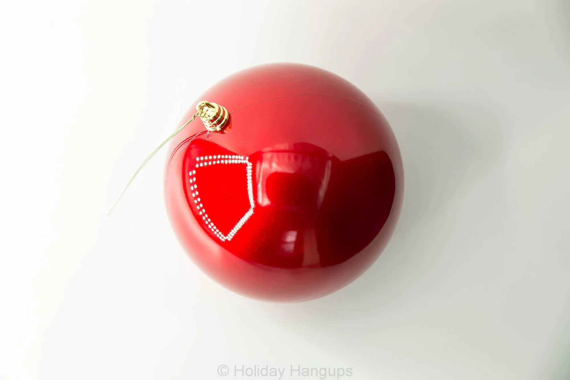 6 Inch Shatterproof Red Candy Apple Finish Designer Ball Ornament, Pre-Wired for Christmas Decorating