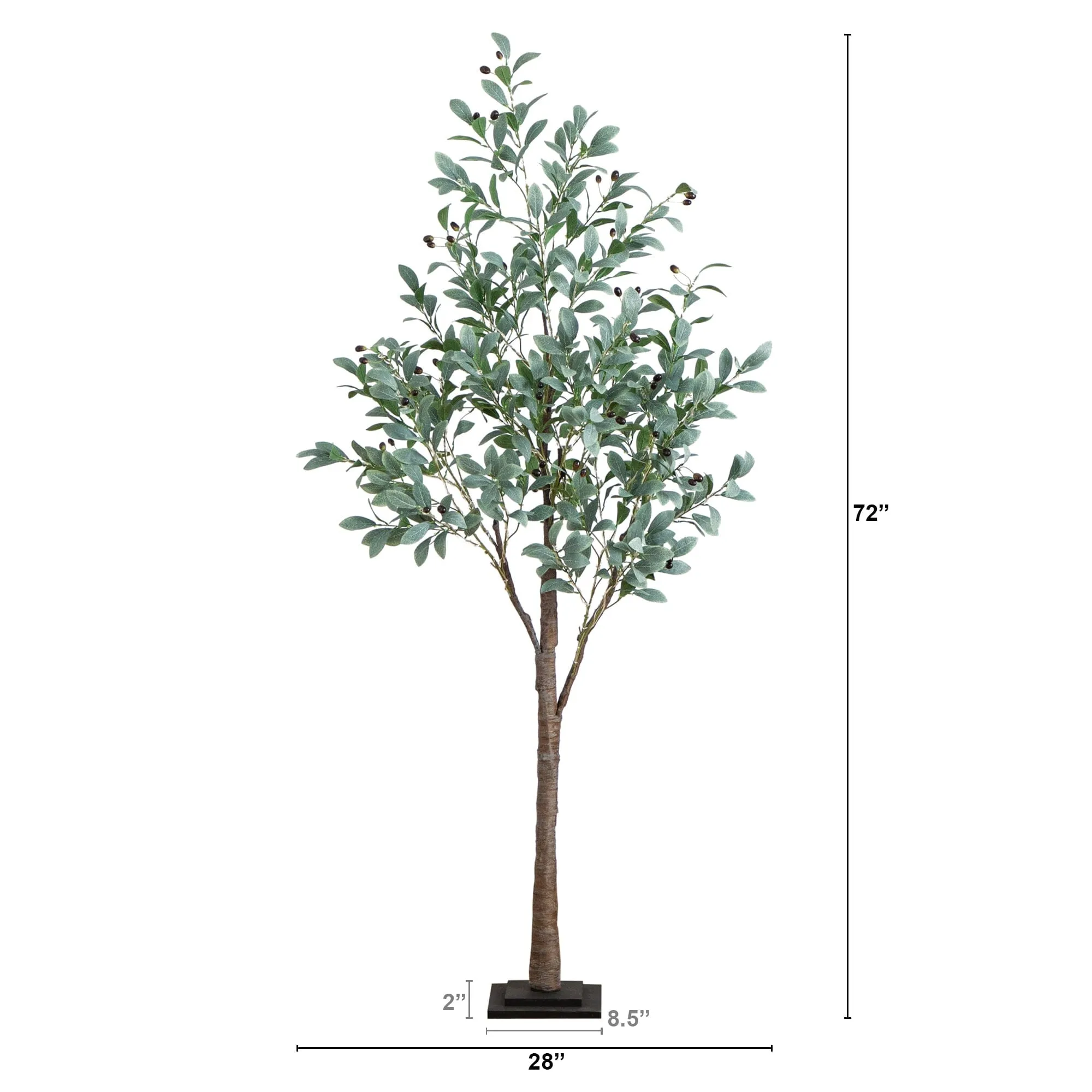 6’ Lighted Artificial Fruiting Olive Tree with 280 Warm White LED Lights