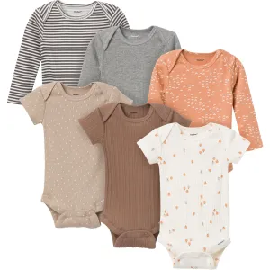 6-Pack Baby Neutral Tan Little Apples Onesies® Bodysuits