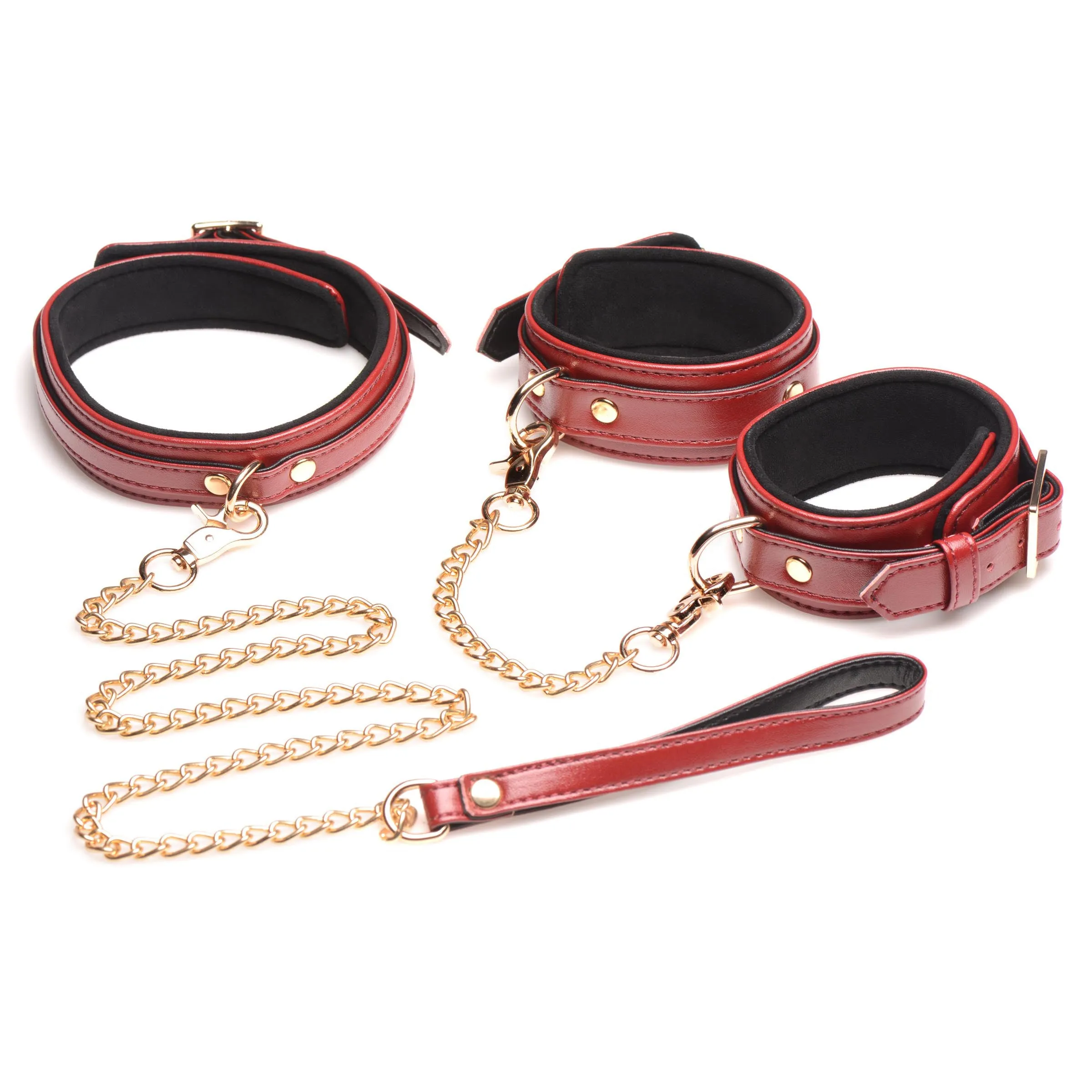 6 Piece Burgundy Bondage Set