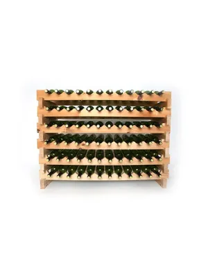 6 Shelf 72 Bottle Pine Stackable Rack