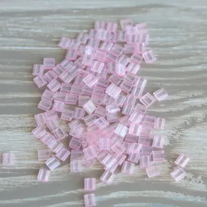 6014 - Glitter Pink Designer Tile Beads