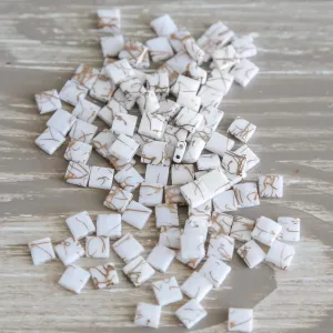 6026 - White Swirl Designer Tile Beads