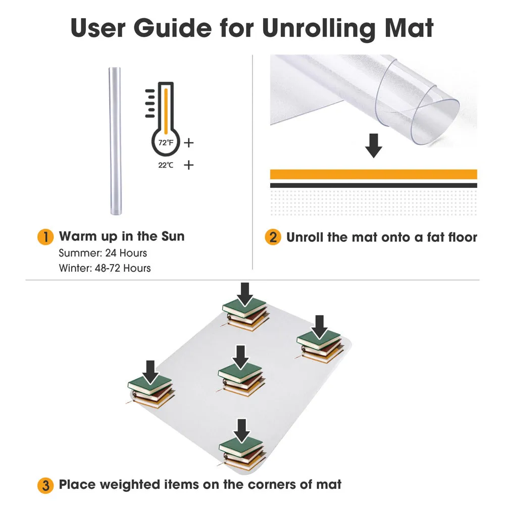 60" x 46" Clear Chair Mat for Hardwood Floors